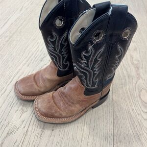 Old West Kids Boots Black and Brown